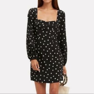 Intermix black polka dot silk dress